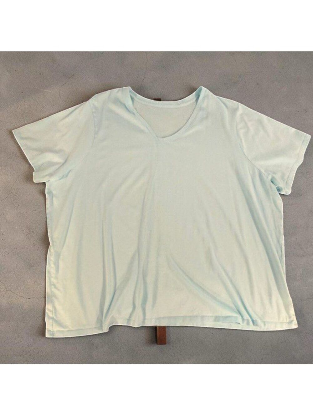Lands' End Women's 3X Aqua Blue Cotton Short Sleeve Crew Neck T-Shirt
